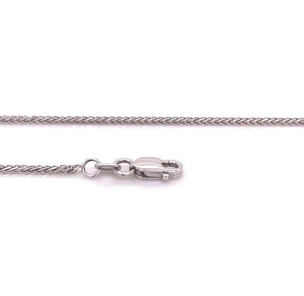 18 14 Karat White Gold Diamond Cut Wheat Chain