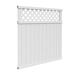 Freedom Wellington 6-ft H x 6-ft W White Vinyl Lattice-top Fence Panel (Assembled)