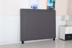 Enzo Multiple Colour Queen Headboard In Fine Linen Fabric Upholstery with Metal Studded Buttons
