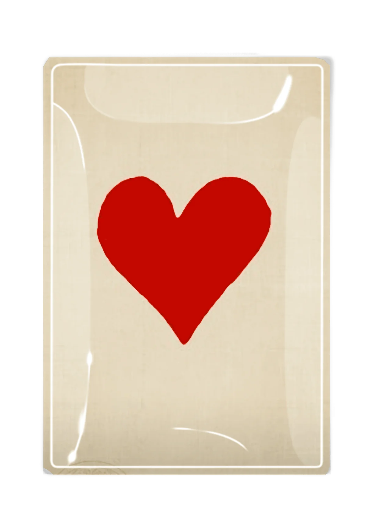 Ben's Garden Red Long Heart Decoupage Glass Tray 5"X 8"