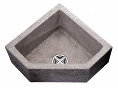 Fiat Products 36 in x 36 in x 12 in Black/White Corner Mop Sink, 10 in Bowl Depth, Terrazzo - TSBC6002501