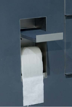 Antonio Lupi Sesamo41 Porta Rotolo Da Incasso In Acciaio in acciaio inox montato a parete, vista del design e della...