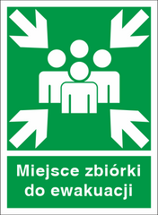 Znak ewakuacyjny Miejsce zbiórki do ewakuacji 200x300mm PT (18E)