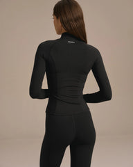 Ultimate Long Sleeve Zip Up Top - Black