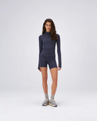 Ultimate Long Sleeve Zip Up Top - Midnight Blue