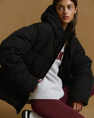 Hooded Puffer Jacket - Black