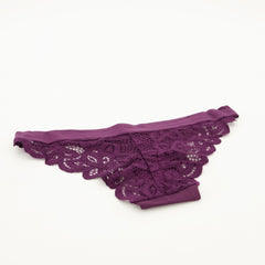 Single Bonded Tanga Bikini Panty - Dark Purple