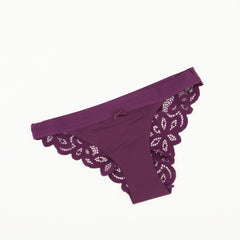 Single Bonded Tanga Bikini Panty - Dark Purple