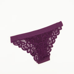 Single Bonded Tanga Bikini Panty - Dark Purple