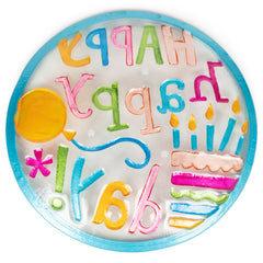 Demdaco Happy Happy Round Plate, Multicolor