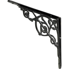 Shelf Bracket Victorian Medium Matt Black H205xP250mm