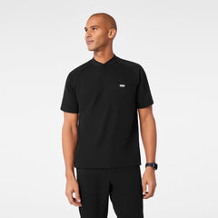 men's Black Stratton Henley - Shortsleeve Scrub Top