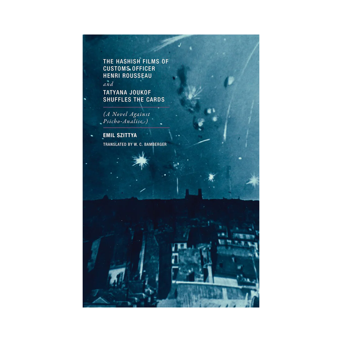 Book cover with blue night sky and cityscape, featuring text about films and authors.
