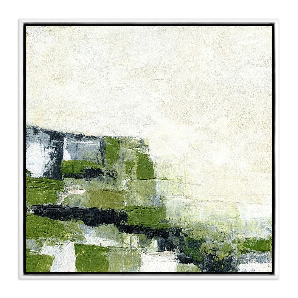 Wall Art Envision Green By Melanie Biehle - 40"X40" - White Maple Floater