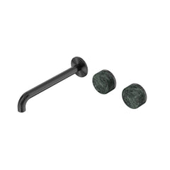 Nero Serenity Wall Basin Set 160/185/220mm Offset - Verde Alpi Handle Gunmetal / 220mm
