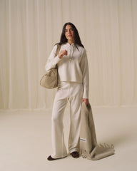 Lightweight Merino Wool Knit Trousers - Marshmallow White