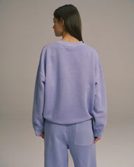Varsity Oversized Sweatshirt - Washed Lavender