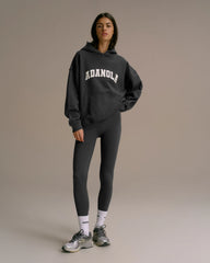 Varsity Oversized Hoodie - Graphite Grey/Marshmallow White