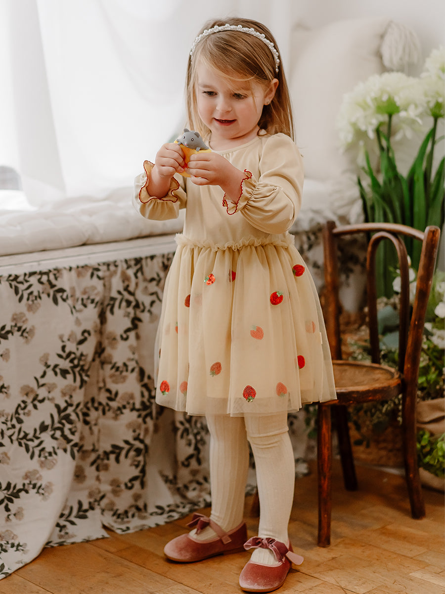 Munich Sequinned Tulle Dress, Oat