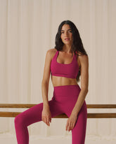 Ultimate Scoop Neck Racer Back Bra - Berry Red