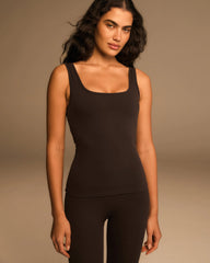 Ultimate Square Neck Top - Coffee Bean