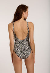 Olympia Beige/Black V-Neck One Piece 32606