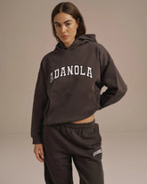 Varsity Oversized Hoodie - Washed Coffee Bean