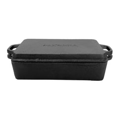 Robuste Kombi 2in1 Casserole aus Gusseisen 28 x 17 x 6 cm mit Deckel 28 x 17 x 3 cm - Energiesparend, langlebig und leicht zu reinigen - 1,5 l Volumen