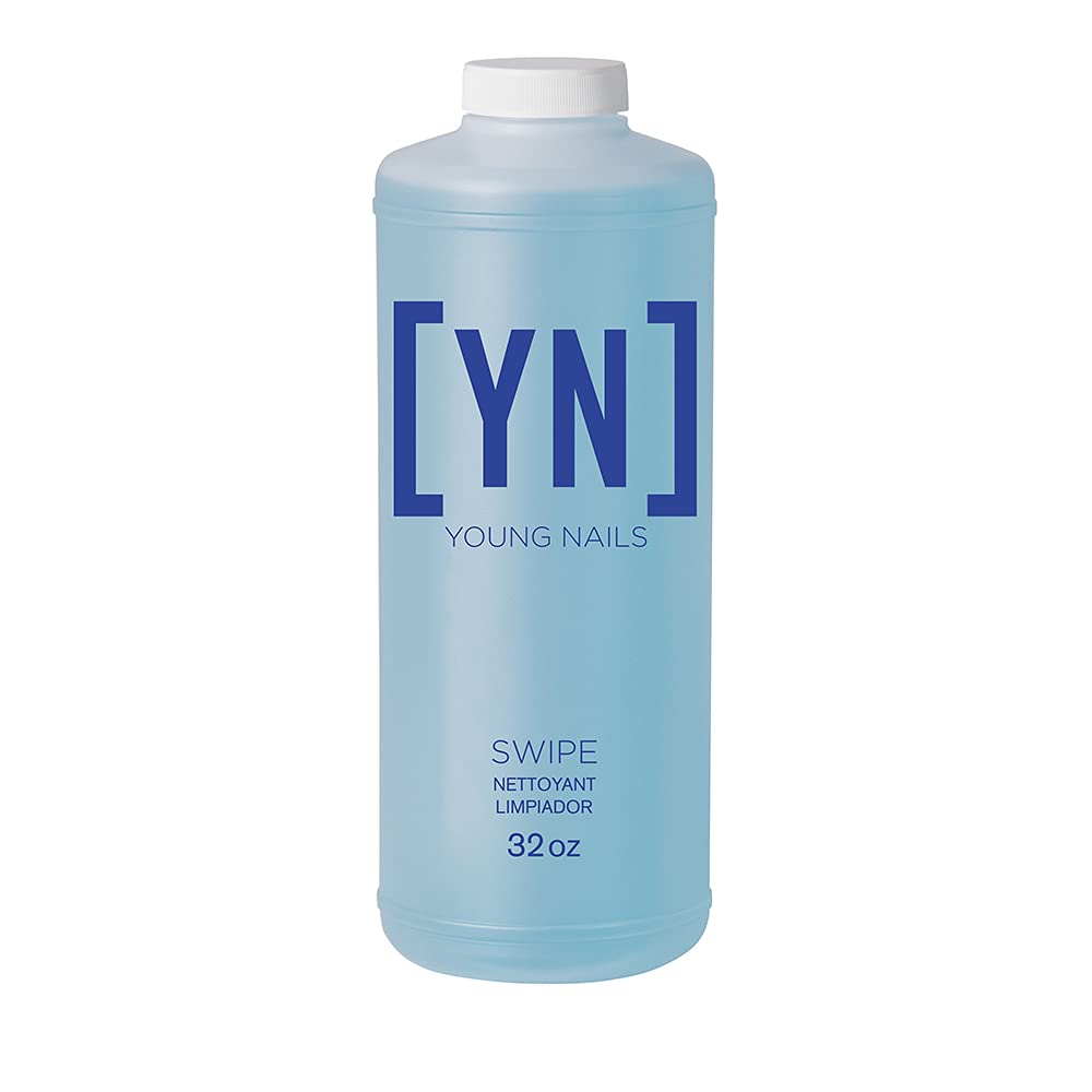 Young Nails Nail Swipe- Nail Dehydrator, Primer for Gel & Acrylic, Nail Prep Cleansing, Oil/Dust Remover for Gel Nail Polish, Acrylic Powder, 32 fl oz