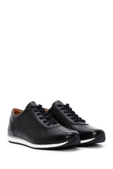 Erkek Siyah Deri Sneaker