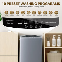 CONCETTA Washing Machine, 10 Cycle Program with Air Dry, 1.06 cu.ft Compact Washer, Stainless Steel Tub, 16.93 x 17.05 x 29.13 in for Apartments Dorms RVs