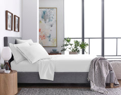 Six Piece White Microfiber Sheet Set