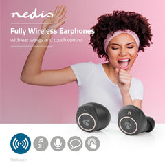 Nedis HPBT3050BK Volledig Draadloze Bluetooth®-oordopjes 3 Uur Afspeeltijd Oorschelphaakjes Spr