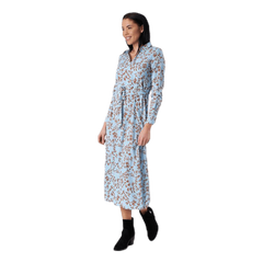 Alma Poly L/S Shirt Dress Aop Blue