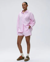 Cotton Stripe Boxer Shorts - Pink/White
