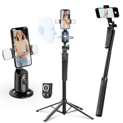 Auto Face Tracking Selfie Stick Tripod for iPhone with Light,360° Rotation That Follows Your Movement, 70.9" Phone Camera Tripod Stand with Remote for Content Creator Vlog Live Stream Video Recording