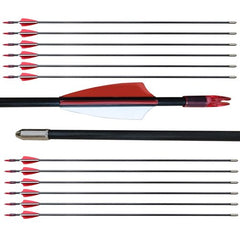 e5e10 28" Target Arrows Practice Fiberglass Arrow Kids Youth Beginners Safety Blunt Tips for Recurve Bow Long Bow (Red)