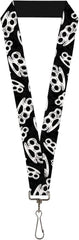Buckle-Down Lanyard-1.0"-Brass Knuckles Black/White