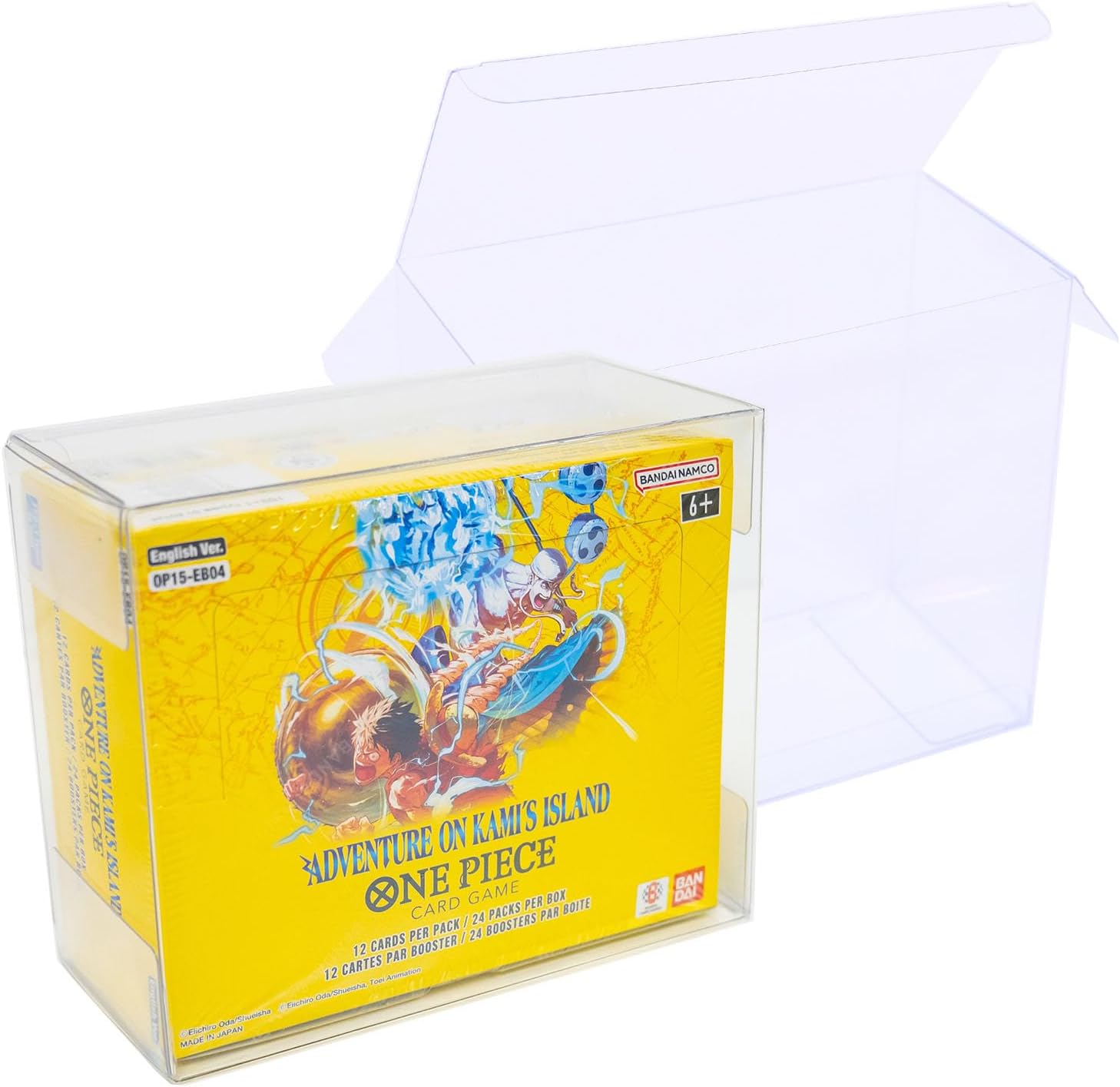 One Piece Booster Box Protector for OP-01 to OP-16 (01-02 Reprint) Display Case - UV and Scratch-Resistant (5 Pack)
