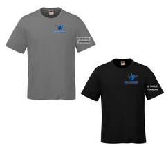 JEAN-ROBERT GAUTHIER DRYFIT SHORT SLEEVE ADULT OR YOUTH WITH LEFT CHEST HEAT PRESS AND "JE PARLE FRAN??AIS" ON SLEEVE