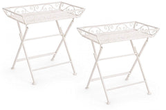 Set 2 Tavolini 63x40x60 cm Emily in Acciaio