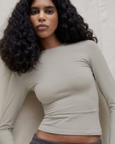 Cotton Long Sleeve Top - Desert Beige
