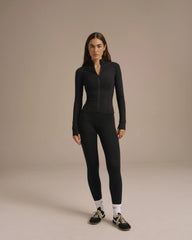 Ultimate Long Sleeve Zip Up Top - Black