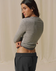 Sheer Double Layer Top - Grey Melange