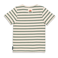 Jongens T-shirt streep - El Sol van Sturdy in de kleur Army in maat 128.