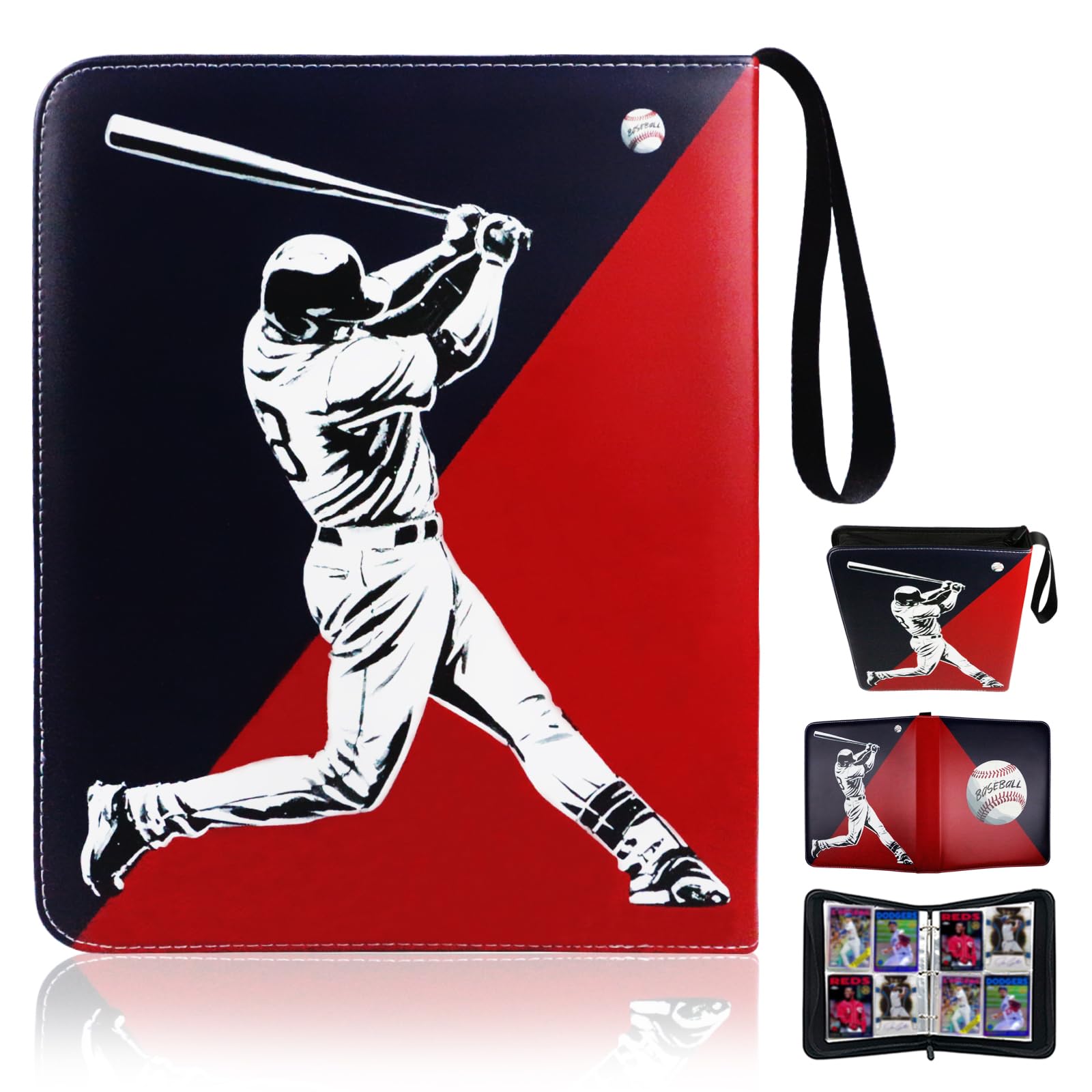 Baseball Card Binder 2025 Sports Trading Card with Sleeves Holder Album 400 Pockets Baseball Card Holder Sheets Display Storage Protectors for Collectors Boys and Girls Gift