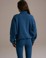 Sport Horizon Relaxed Funnel Neck Zip Sweatshirt - College Blue