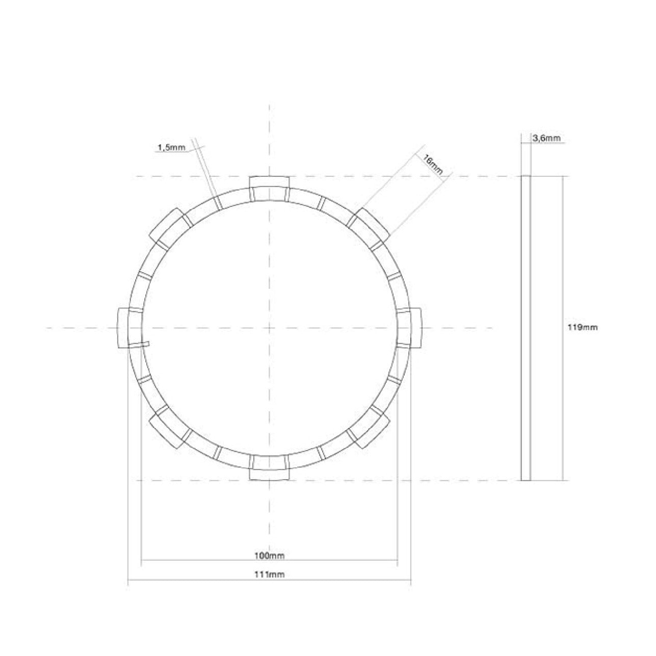 FCC Disco frizione guarnito singolo HONDA CB TT (JC06) 125 CC 90