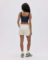 Varsity Sweat Shorts - Marshmallow White/Midnight Blue