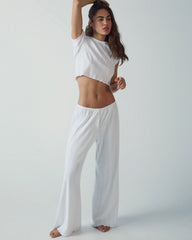 Pointelle Trouser - White